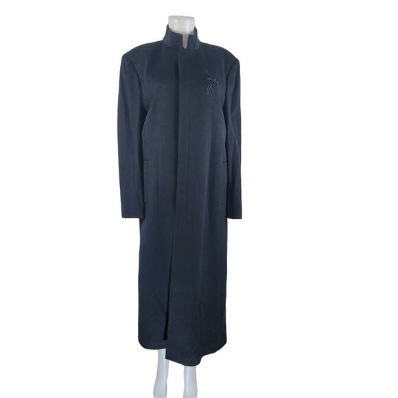 Artistic Palace 100% Cashmere Long Button Coat W/ Silky Coat Bag L - Picture 1 of 13